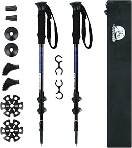 Collapsible Aluminum Trekking Poles, 2-Pack