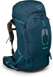 Osprey Atmos AG 65L Men's Backpacking Backpack, Venturi Blue, L/XL